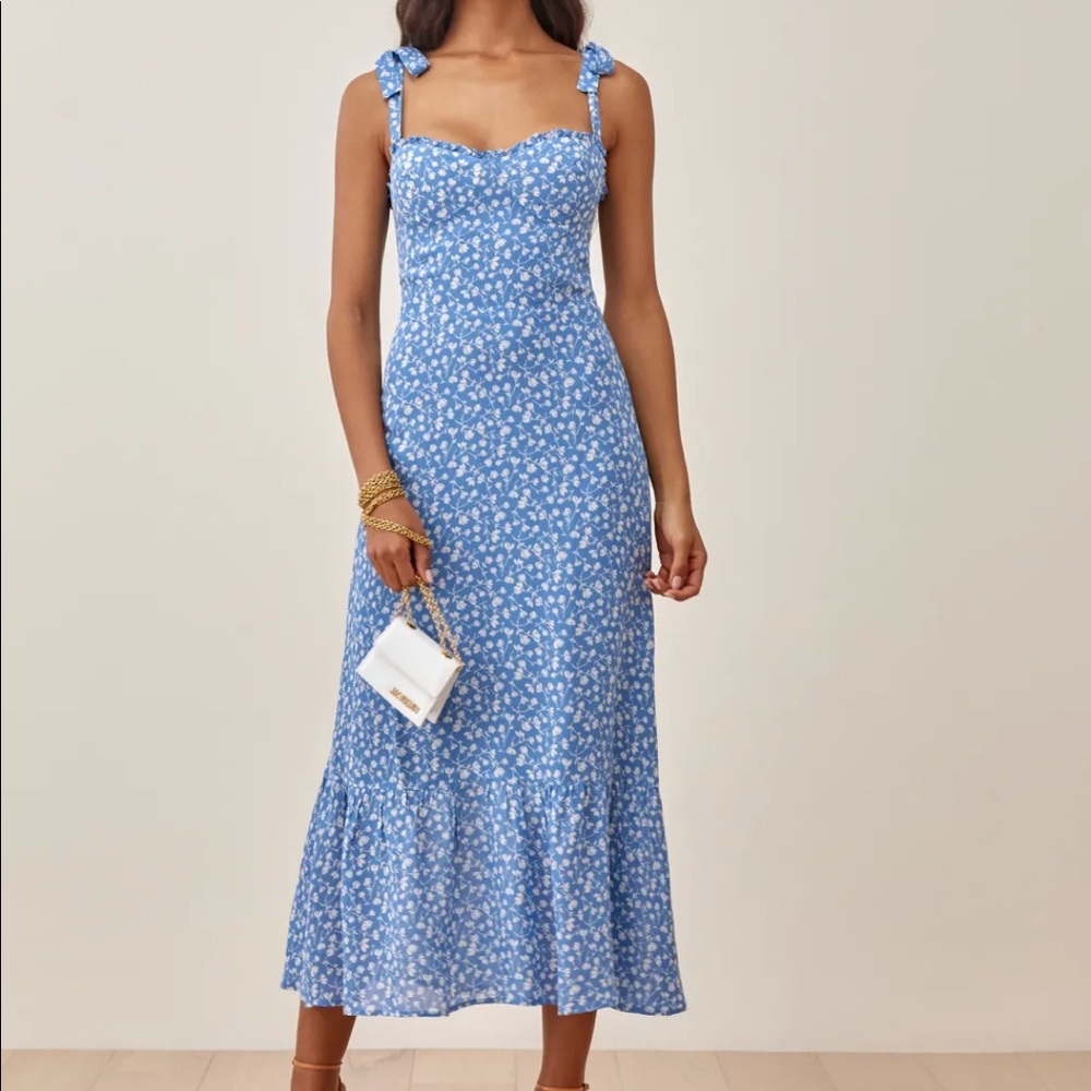 NWT Reformation Nikita dress light blue floral